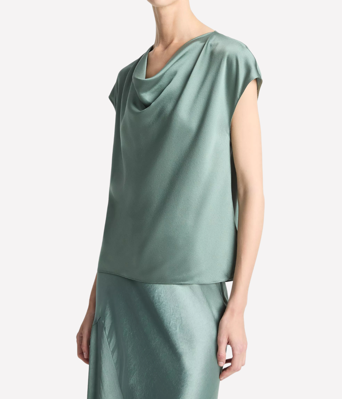 Cowl Neck Blouse In Deep Patina