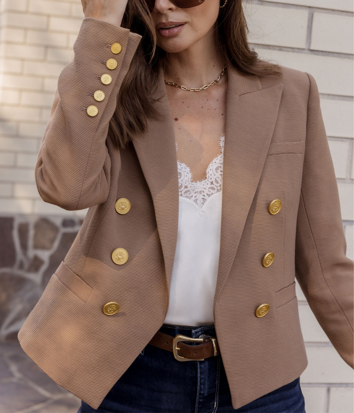 Brooke Blazer In Portabellamlt Floral Tapestry