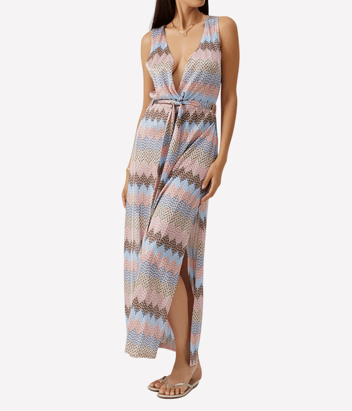 Bria Cr Casual Dress in Zigzag Stripe