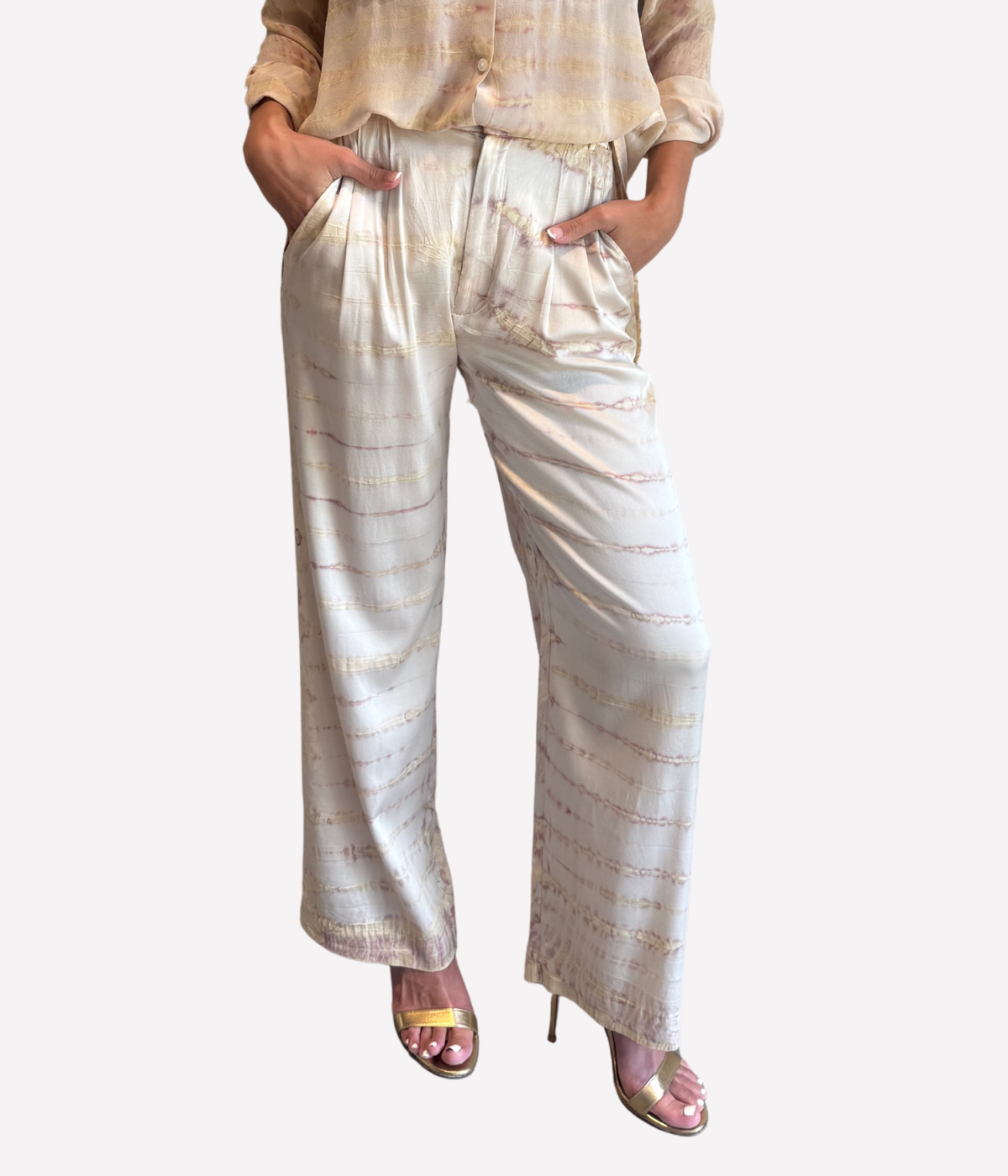 High Waist Wide Leg Pant in Khaki Bamboo