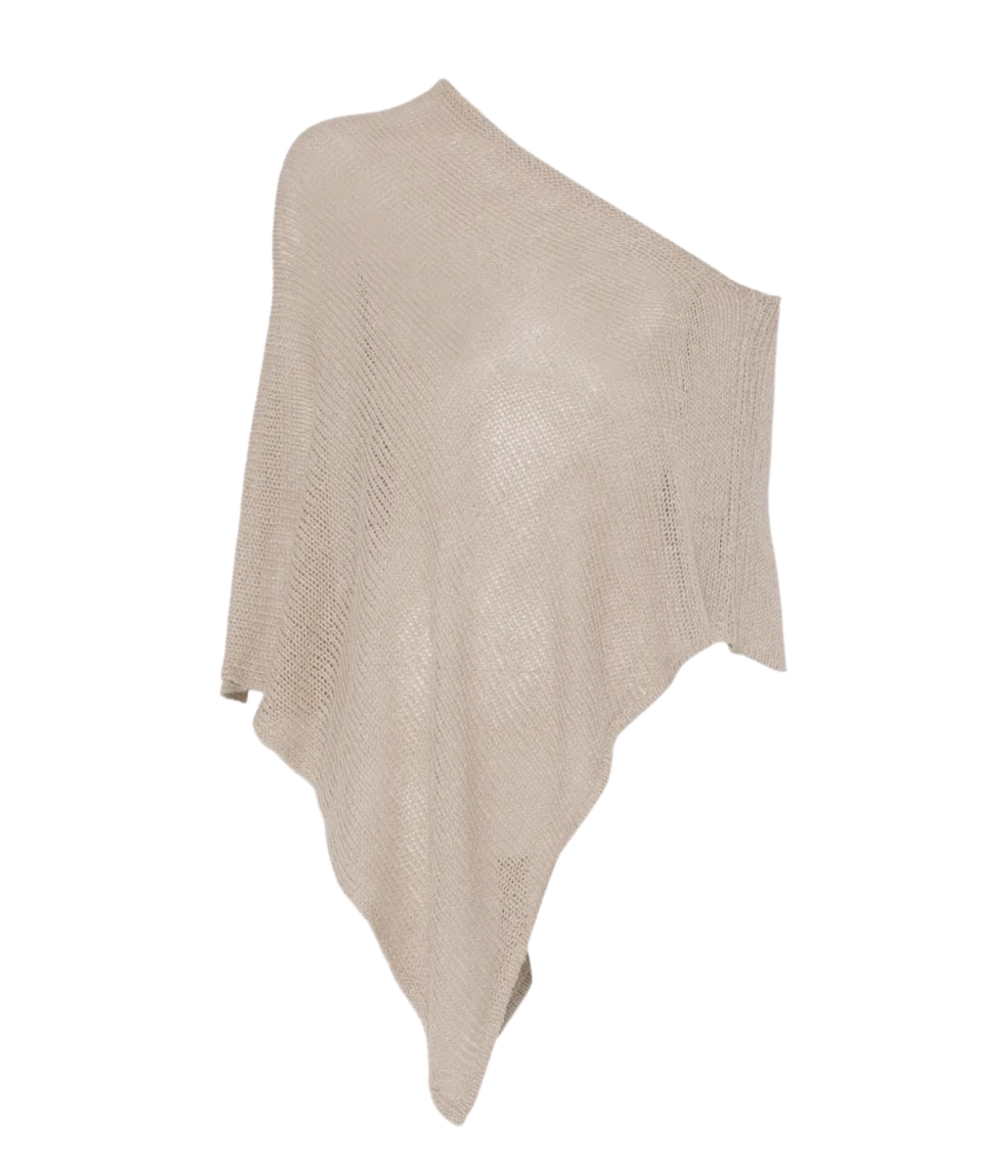 Linen Open Poncho in Oatmeal