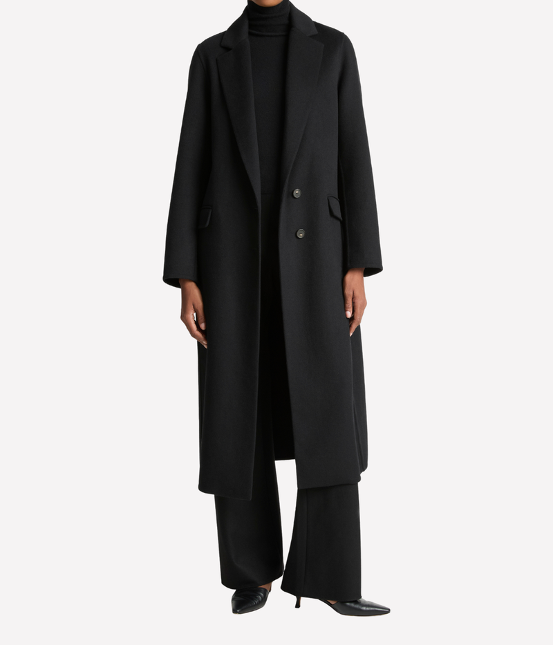 Single Breasted Classic Coat in Black