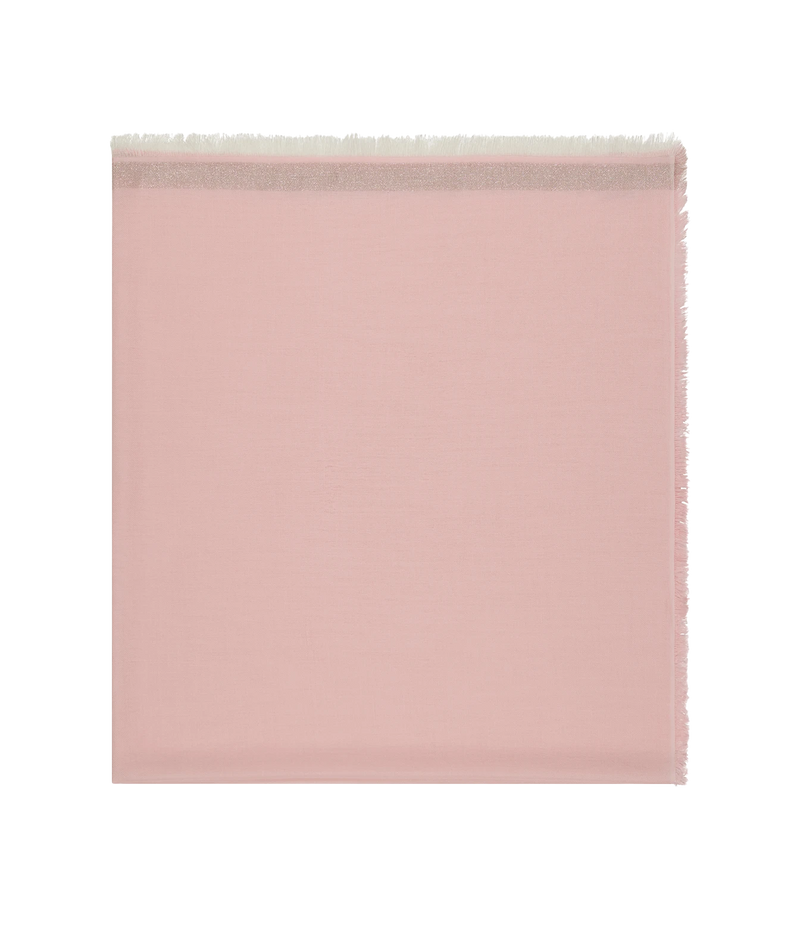 A square piece of dusty pink fabric with frayed edges