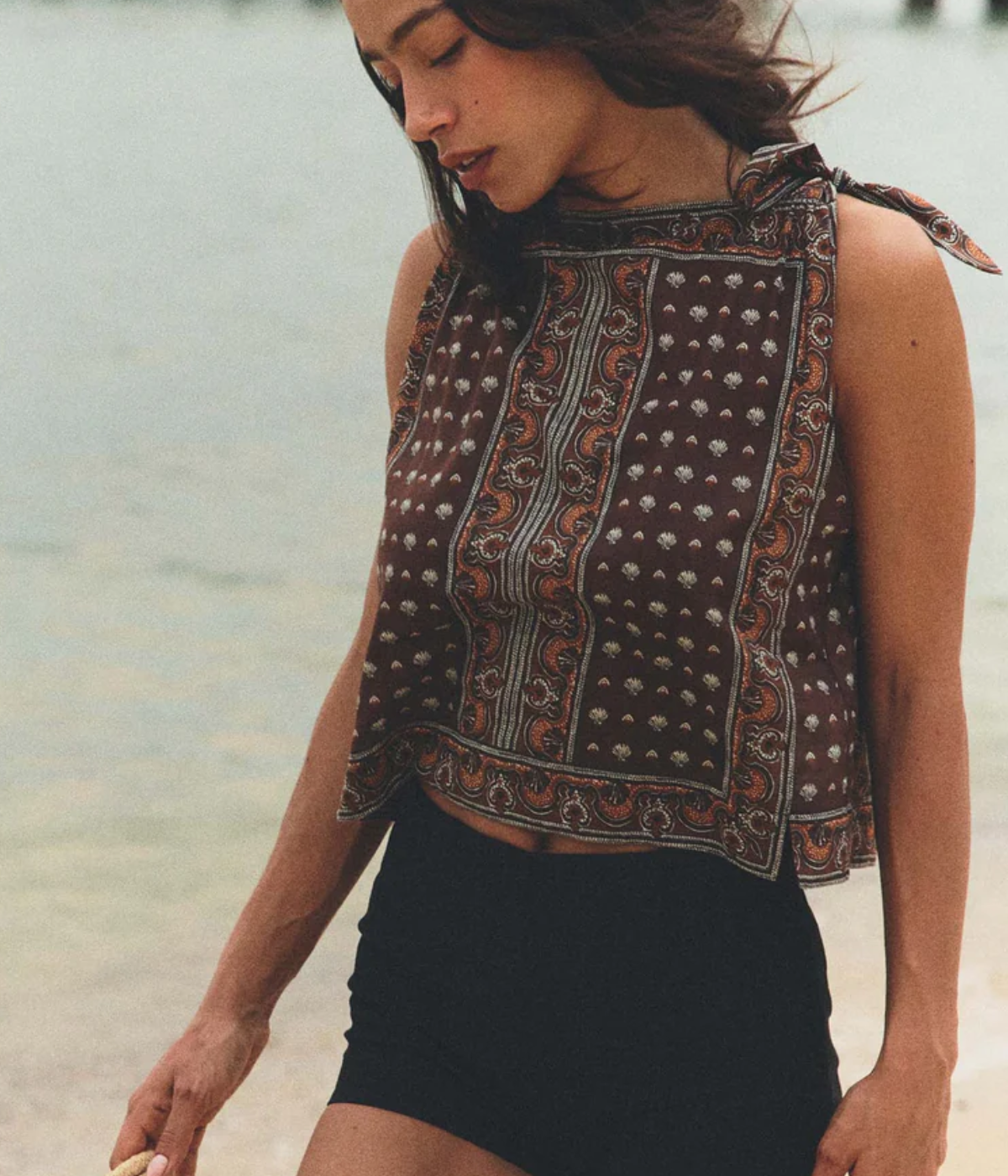 Amalia Top In Terre Foulard De La Mer