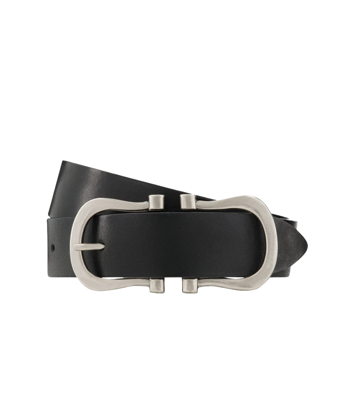Silver Nicky X Belt in Black