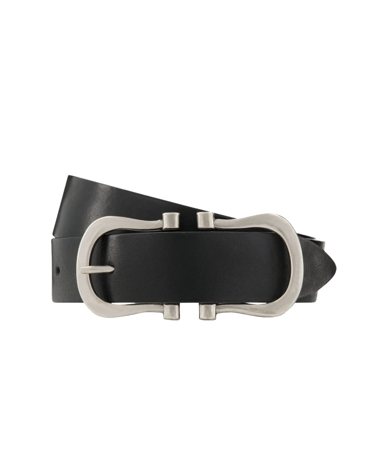 Silver Nicky X Belt in Black