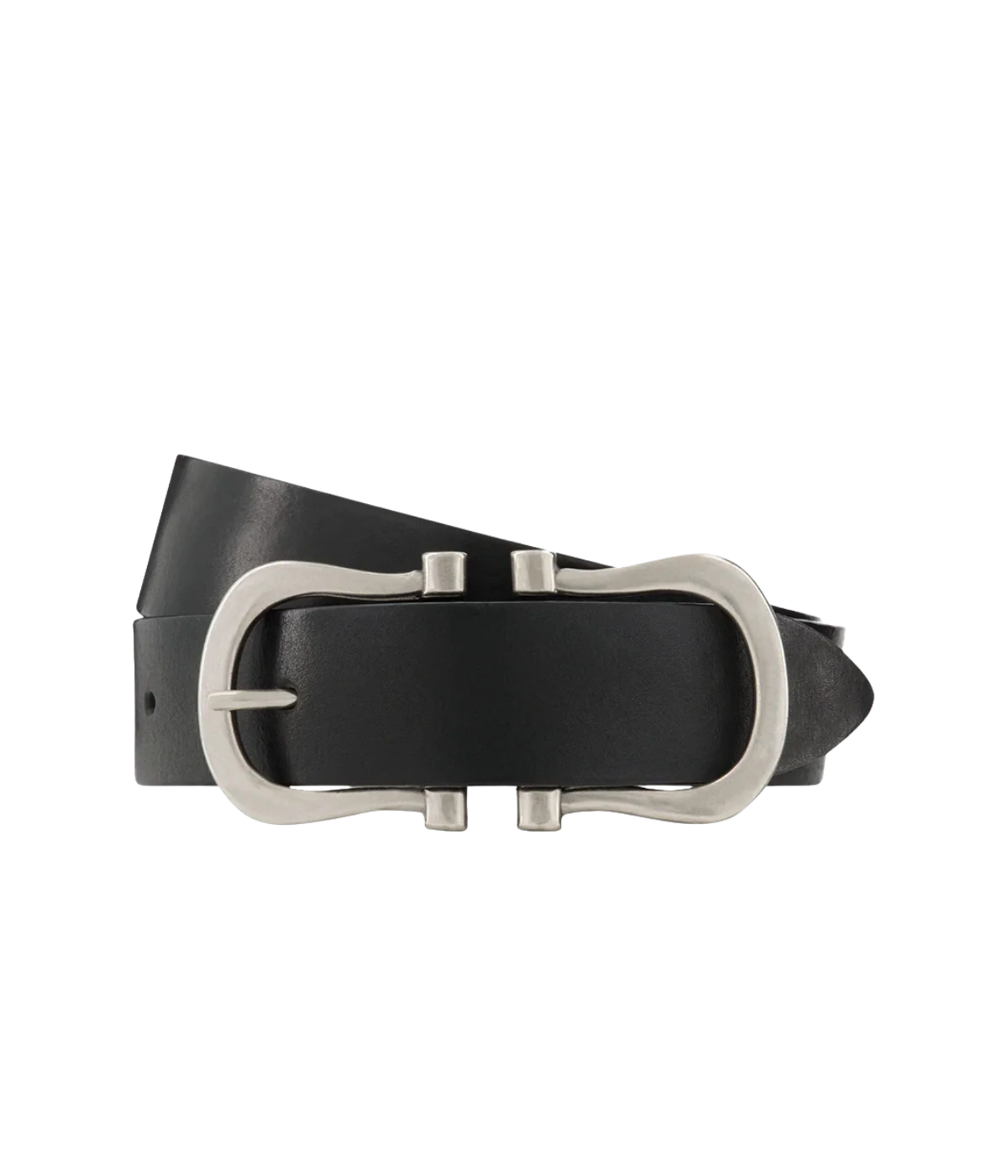 Silver Nicky X Belt in Black