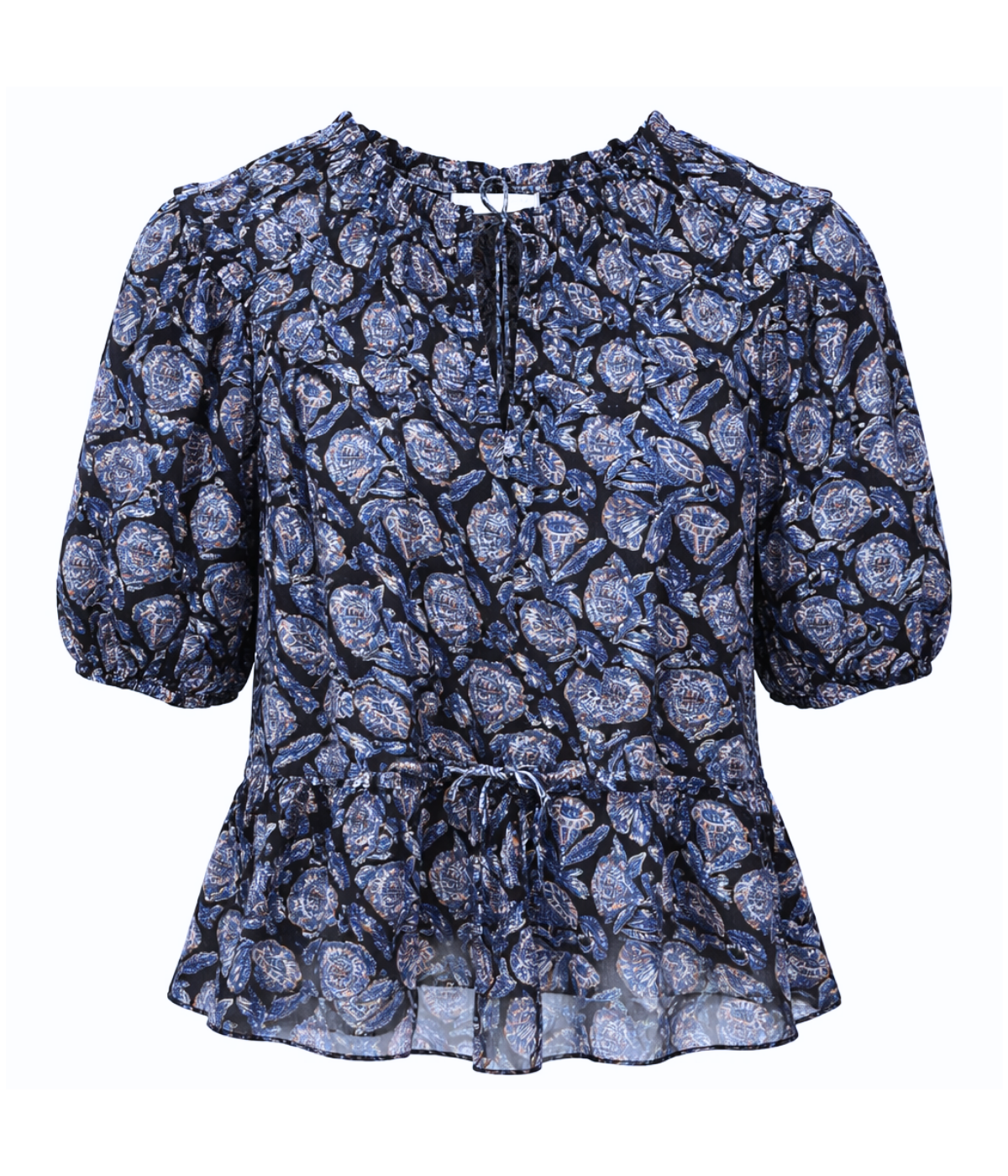 Elvie Short Sleeve Cotton Top In Zinnia