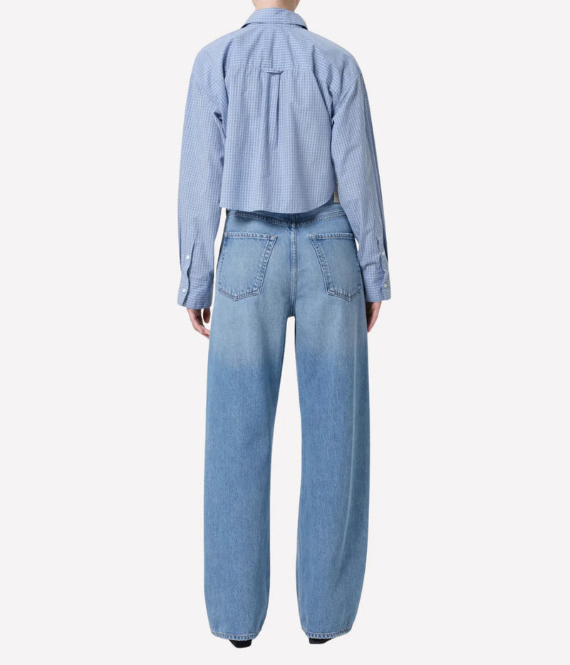 Back view of the Ayla Baggy Jean in Cupid showing classic five-pocket styling and a relaxed fit.