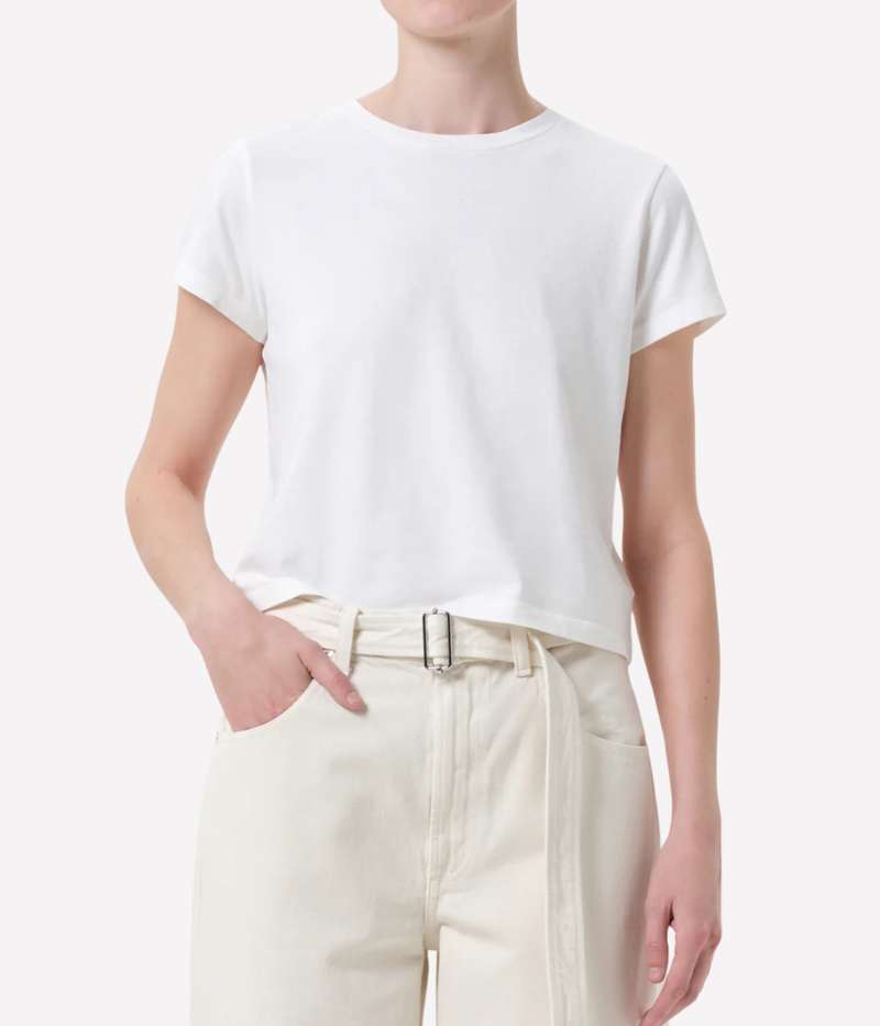 Adine Shrunken Tee Tshirt in White Ash