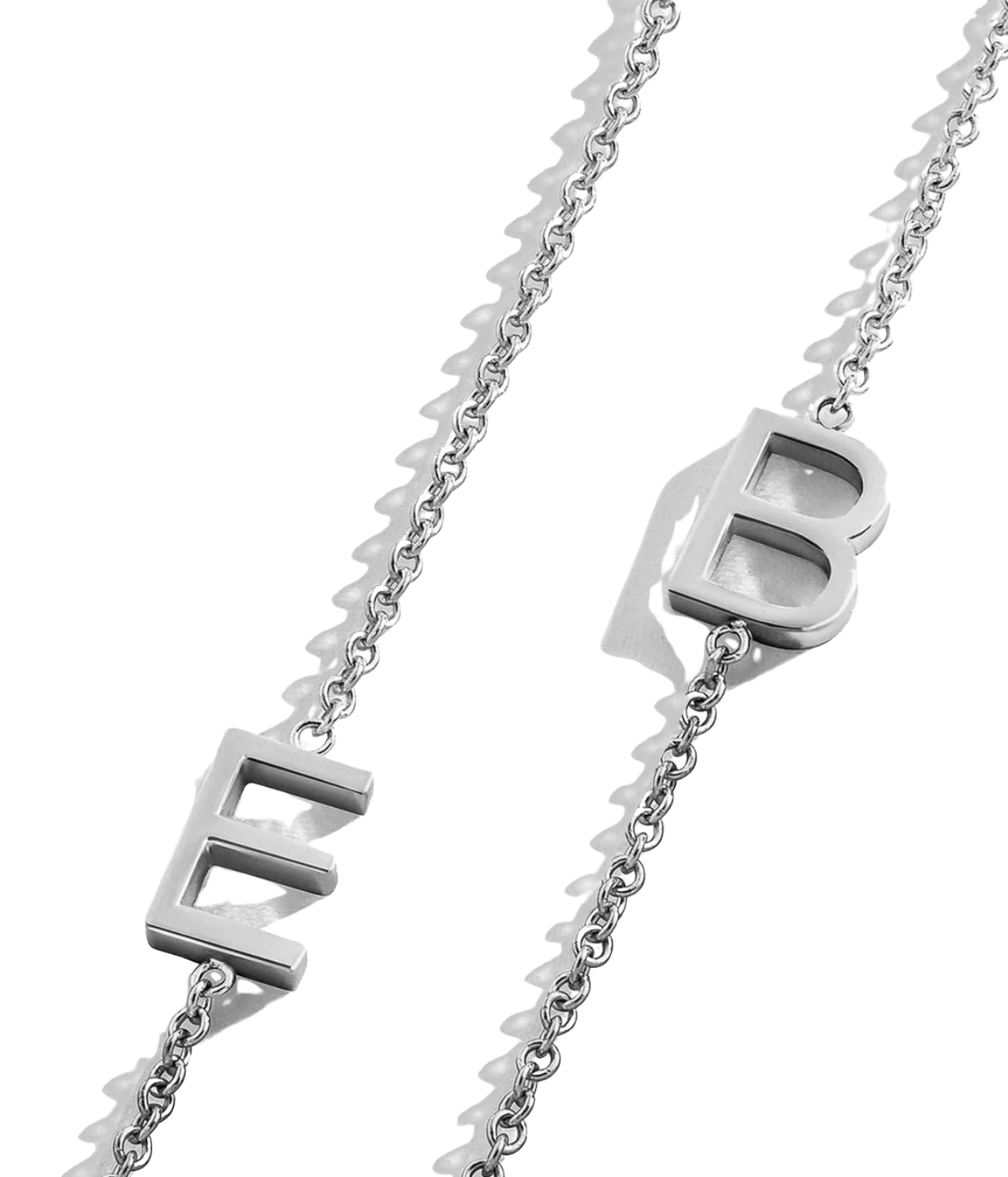 Initial Necklace In White Gold