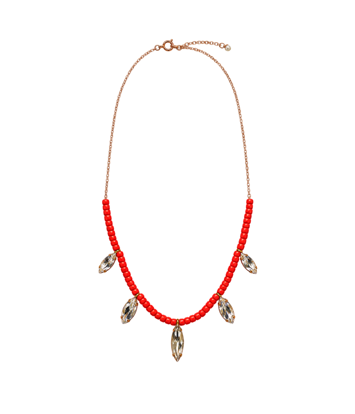 Beaded Crystal Necklace in Burgundy