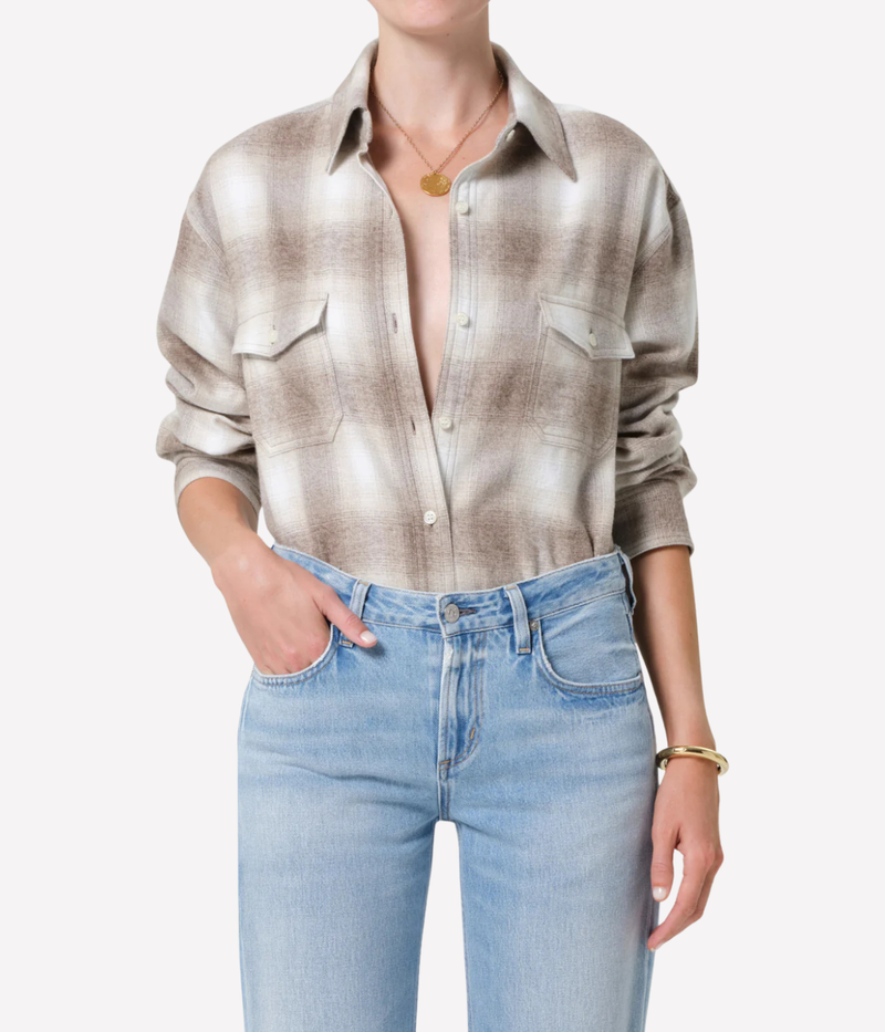 Kota Long Button Up In Schiffer Plaid
