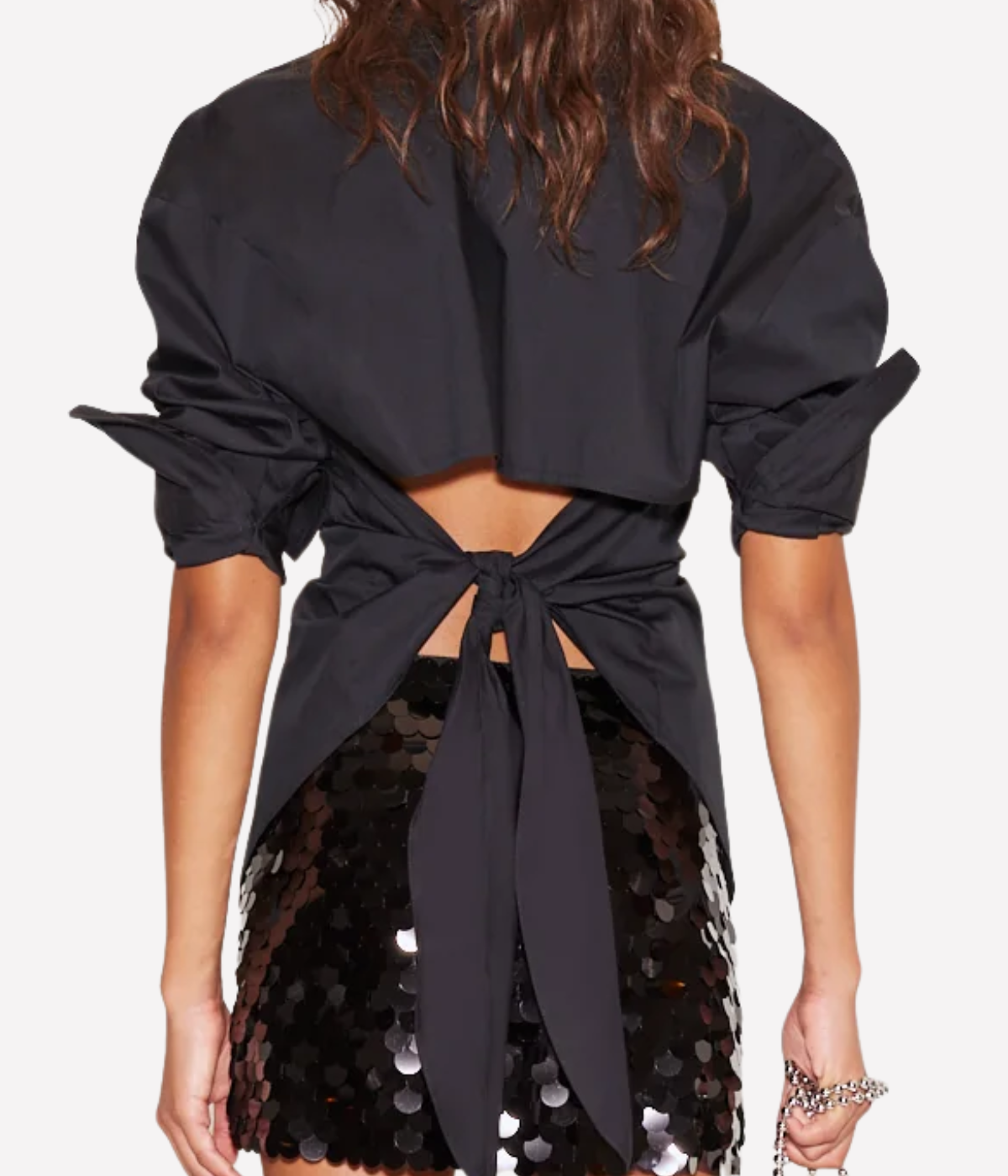 Loch Poplin Button Up in Black