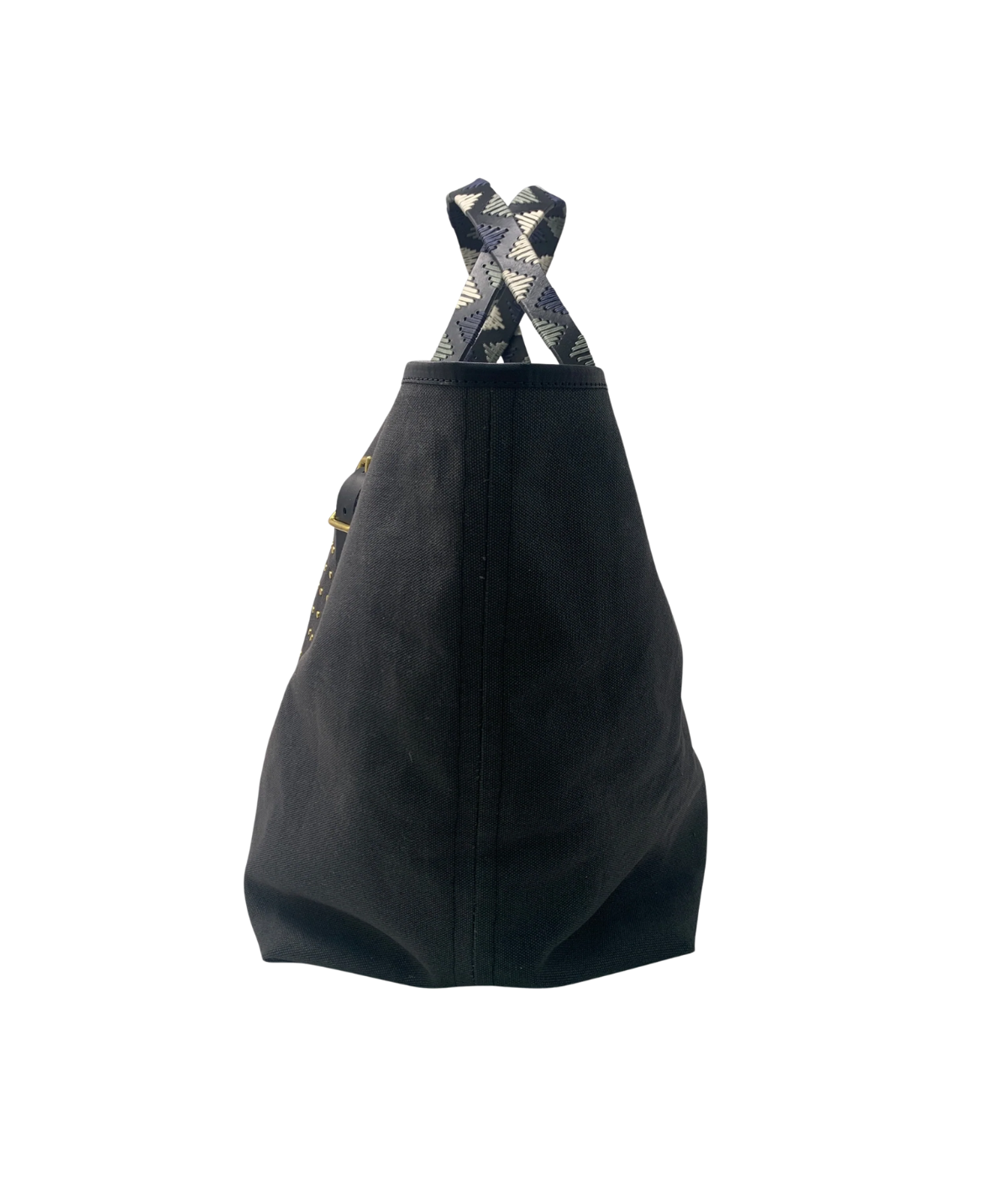 Stud Canvas Tote In Charcoal