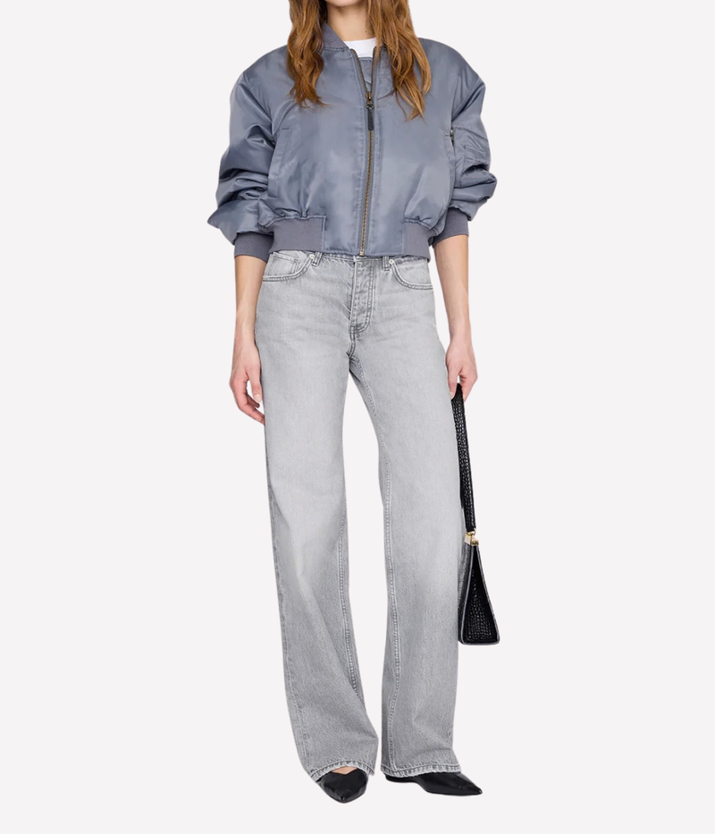 Cropped Leon Bomber In Dark Grey