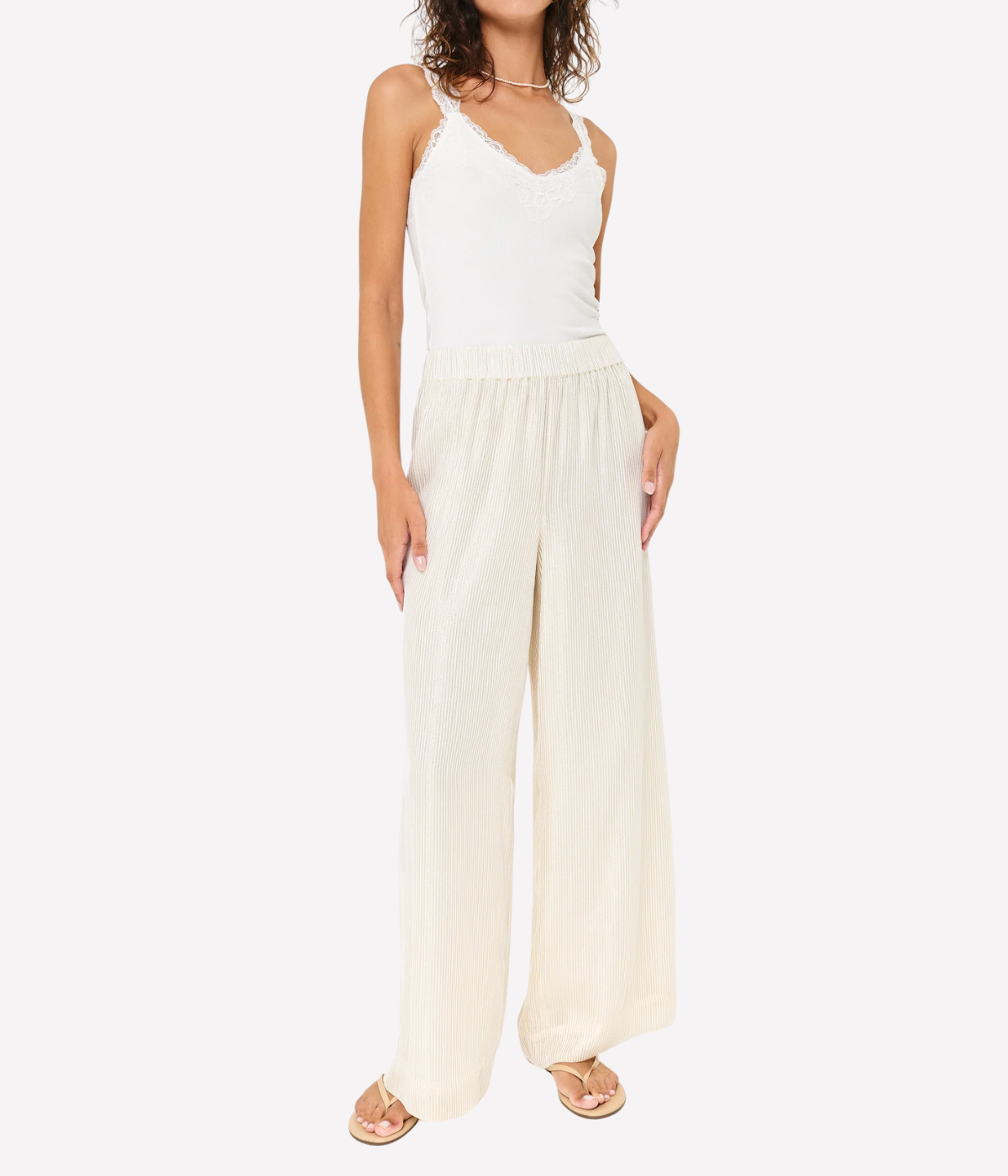 Lani Rib Knit Tank in White