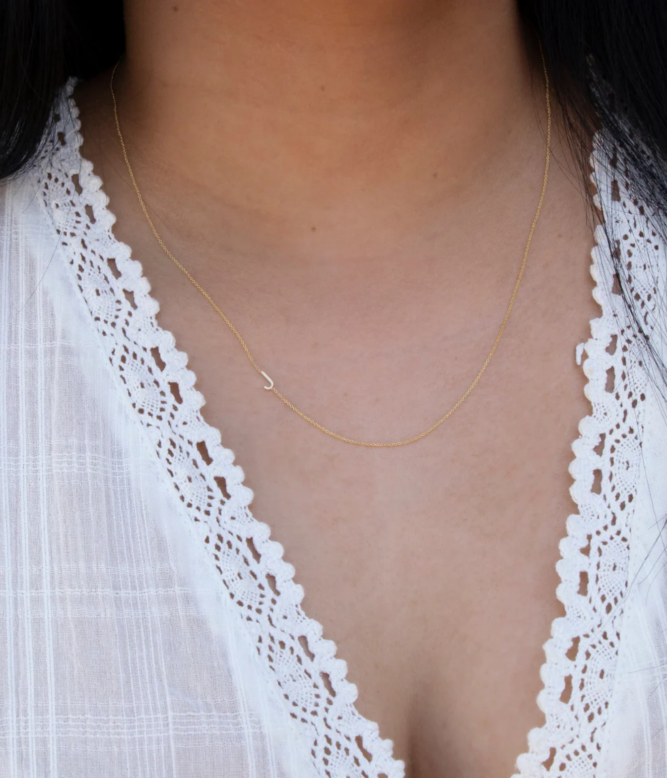 Initial Necklace In Yellow Gold