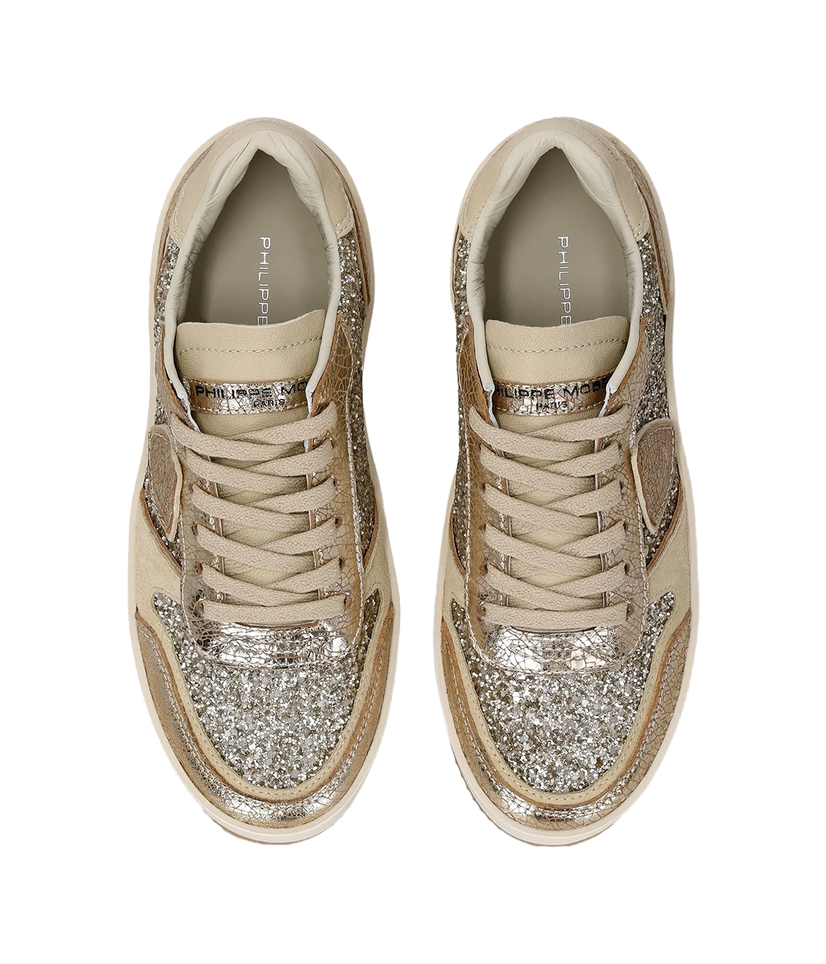 Nice Low Woman In Metal Glitter Platinum