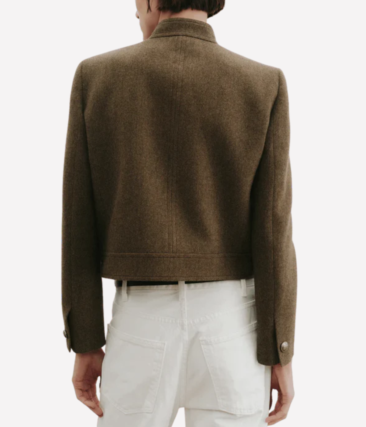 Hadley Cropped Jacket in Moss Green