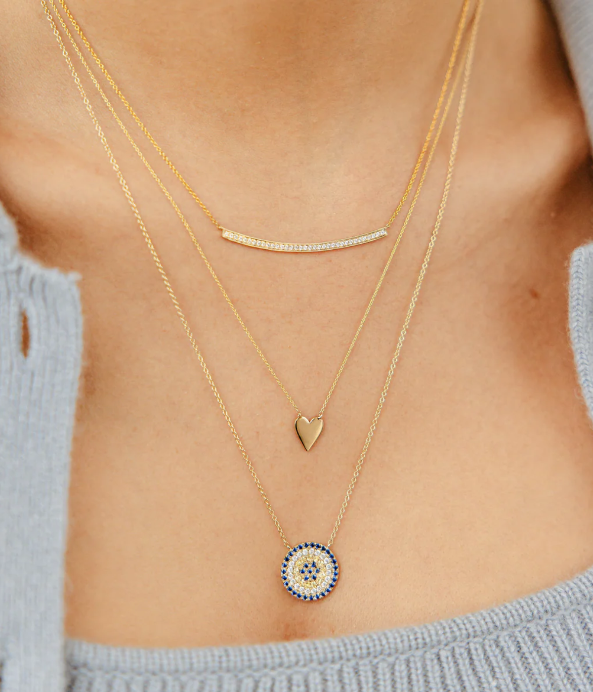 DRD Heart Necklace in 14k Yellow Gold