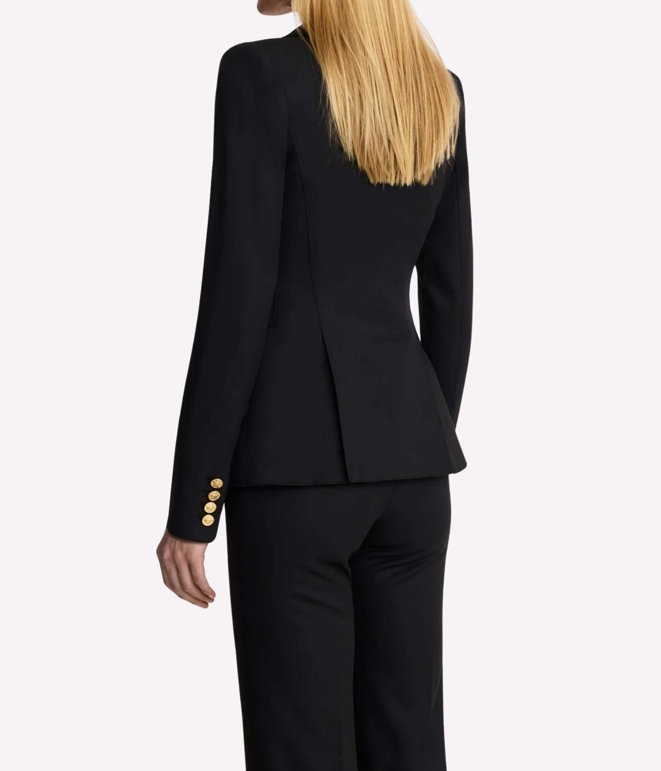 Full Back Duchess Blazer in Deep Black