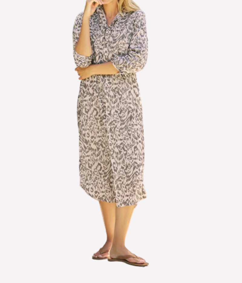 Rory Maxi Shirtdress in Glitter Animal Print