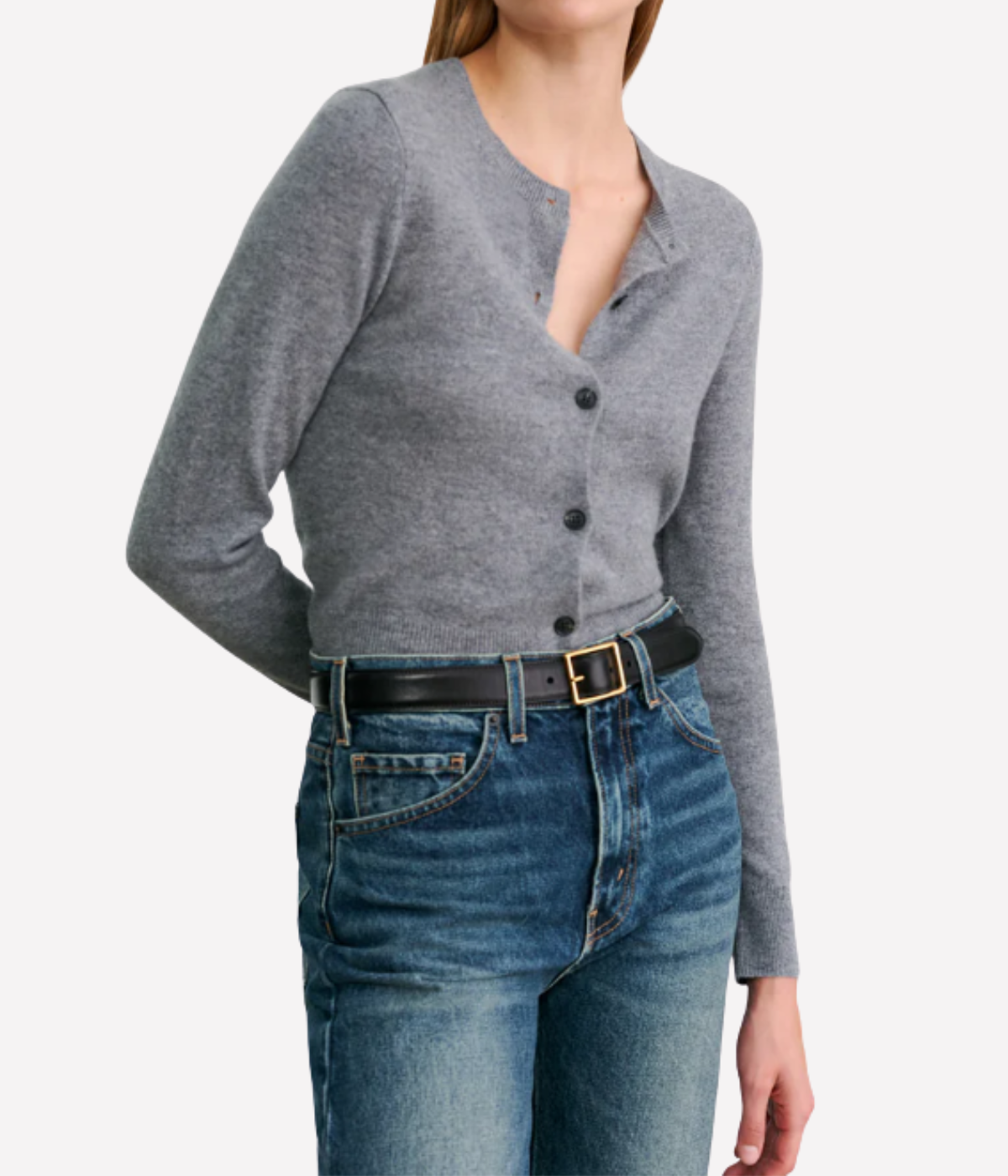 March Cardigan in Medium Grey Melange