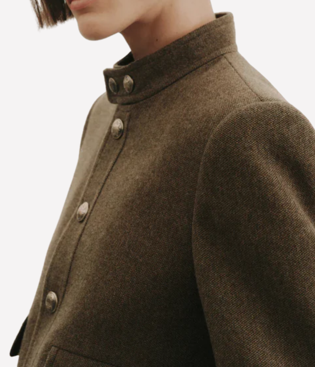 Hadley Cropped Jacket in Moss Green