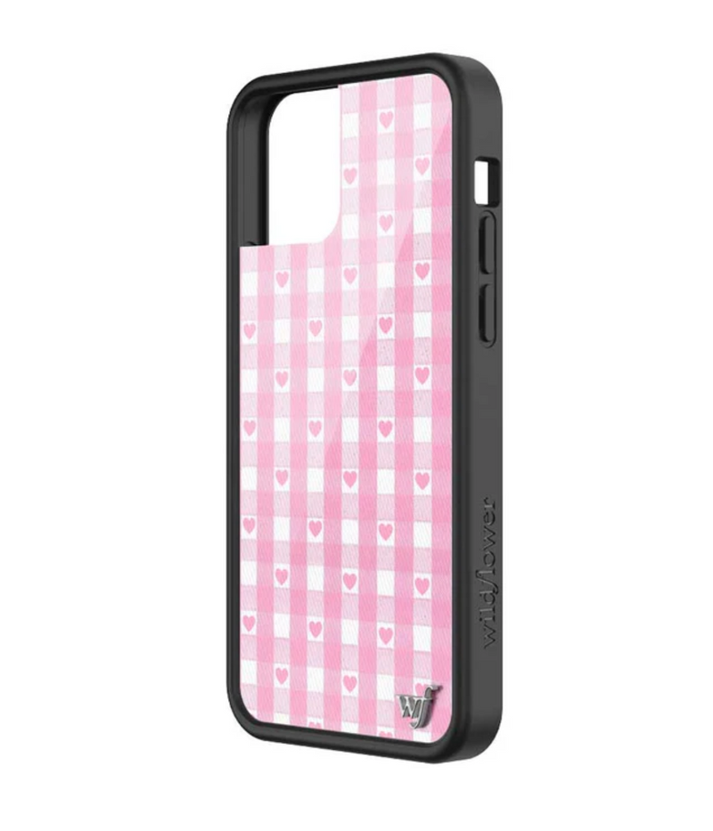 Pink Gingham Hearts iPhone