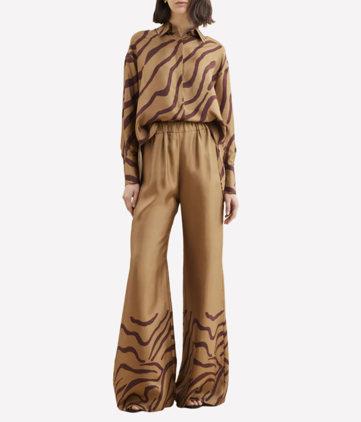 Bahia Shirt in Zebra Beige Bordeaux
