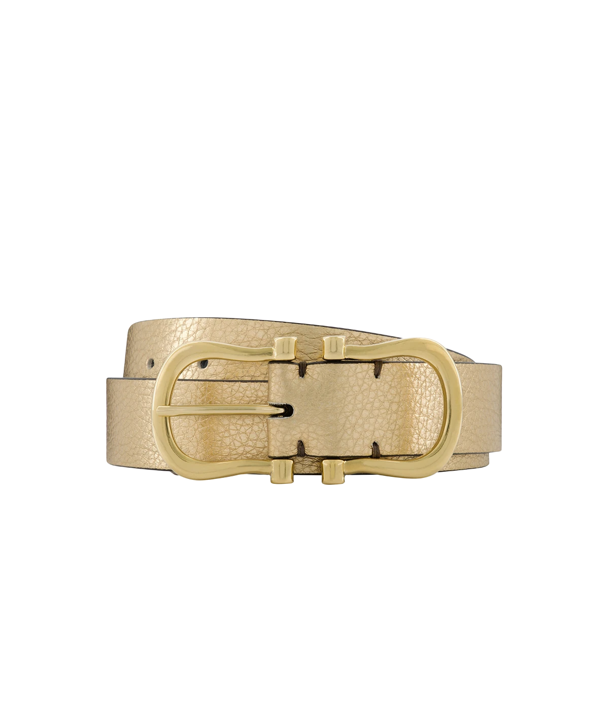 Baby Gold Nicky X Belt in Gold Pebble