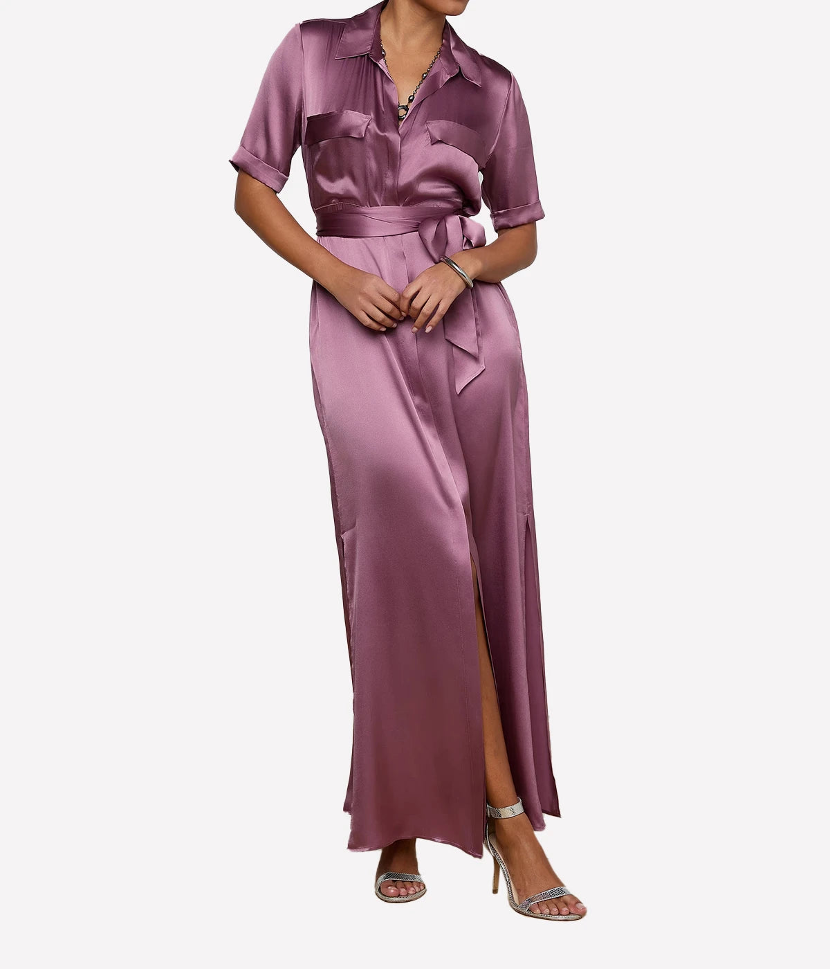 Klement Cargo Pocket Dress In Dusky Orchid