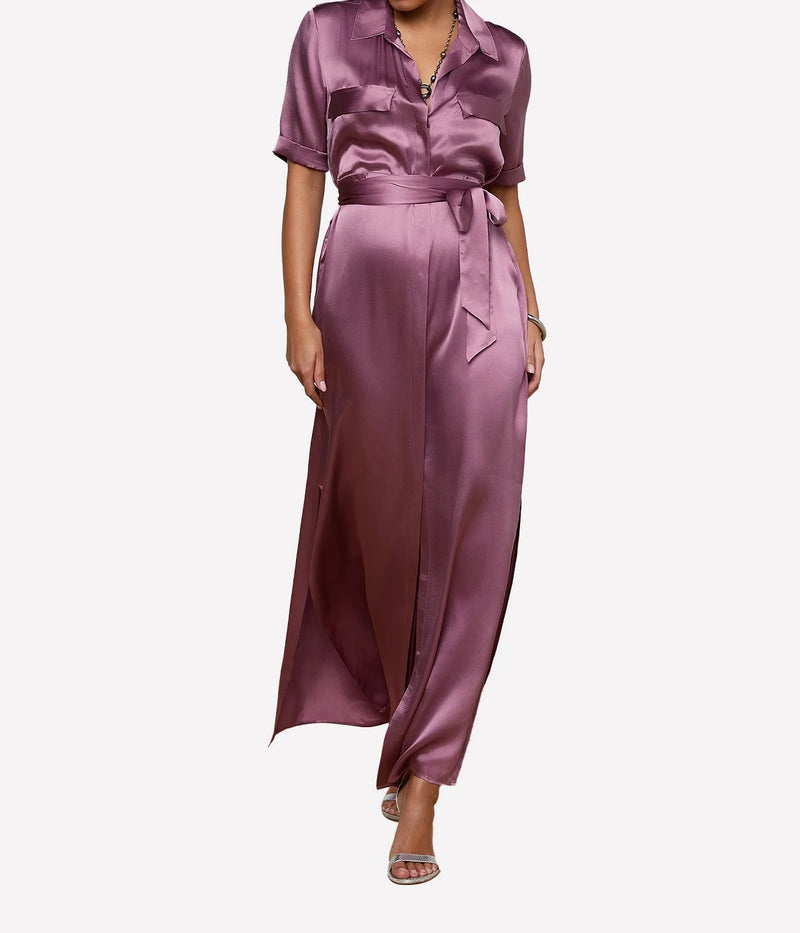 Klement Cargo Pocket Dress In Dusky Orchid