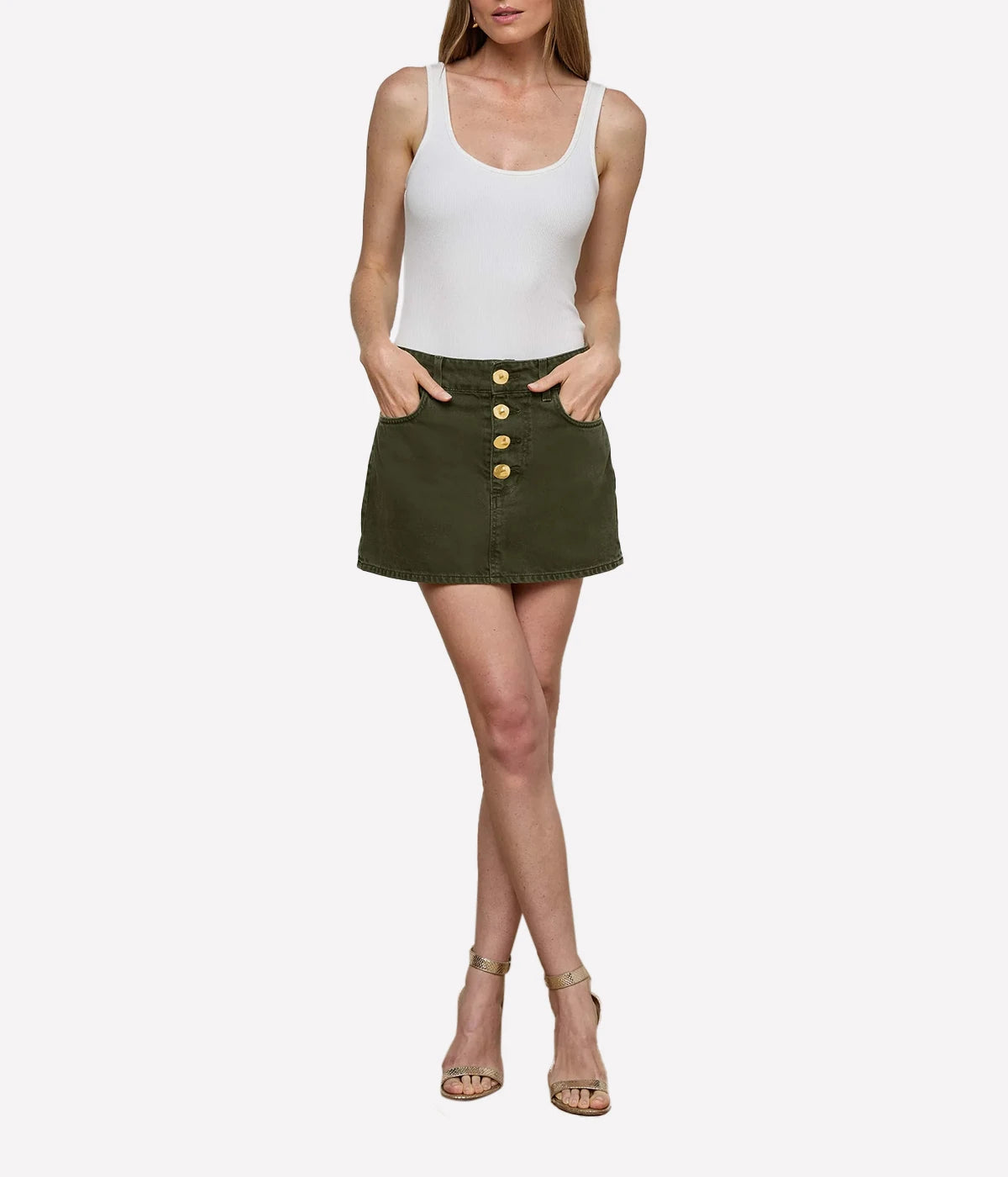 Solene Mini Skirt in Picholine