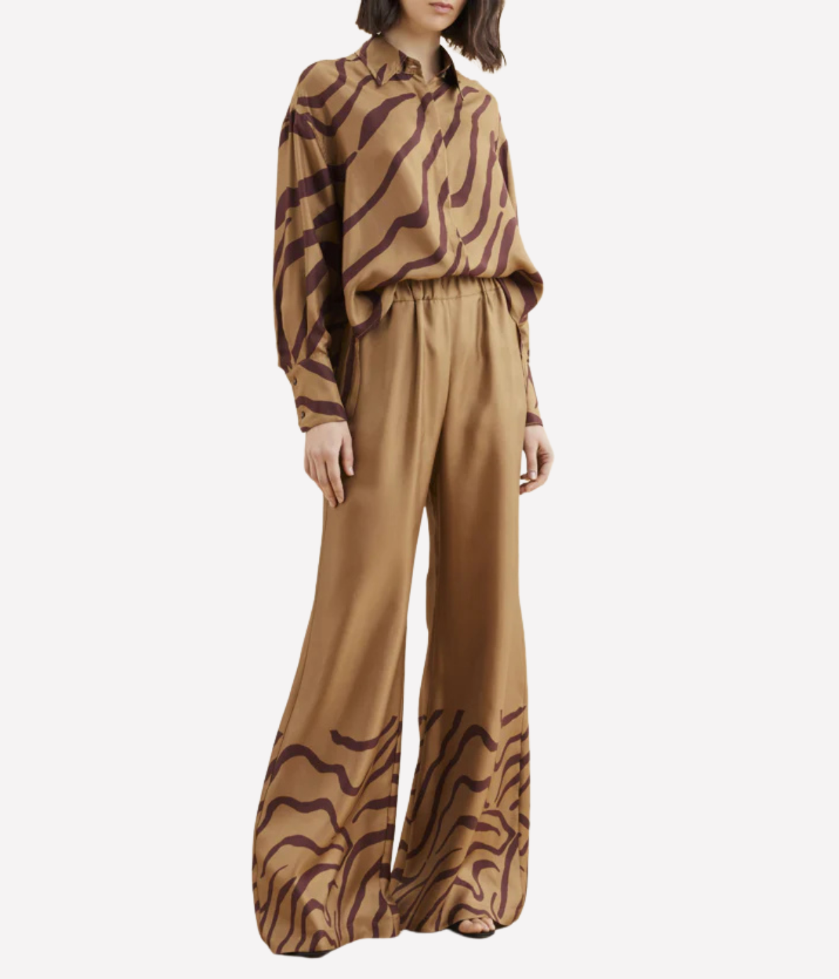 Bahia Shirt in Zebra Beige Bordeaux