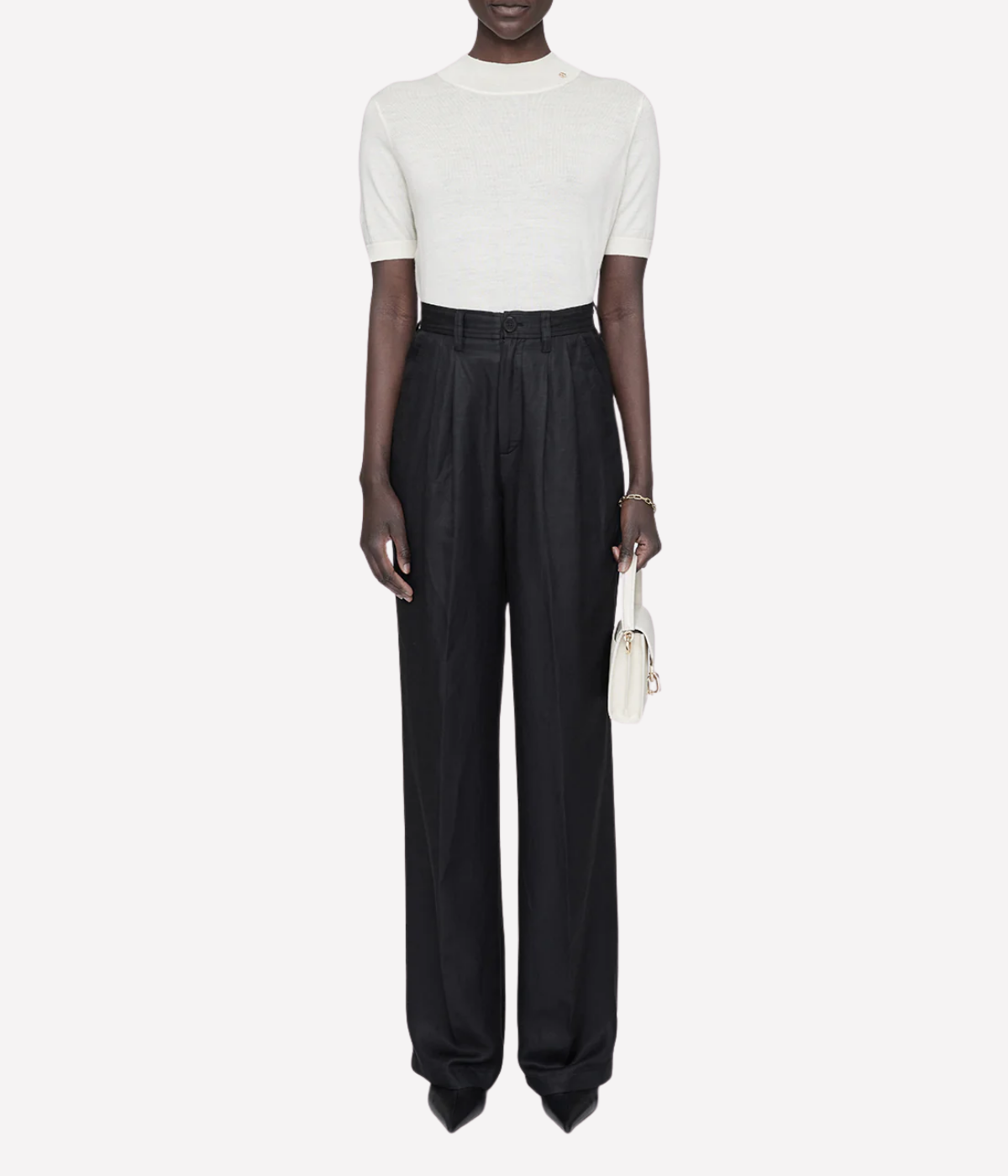 Carrie Pant in Black Linen Blend
