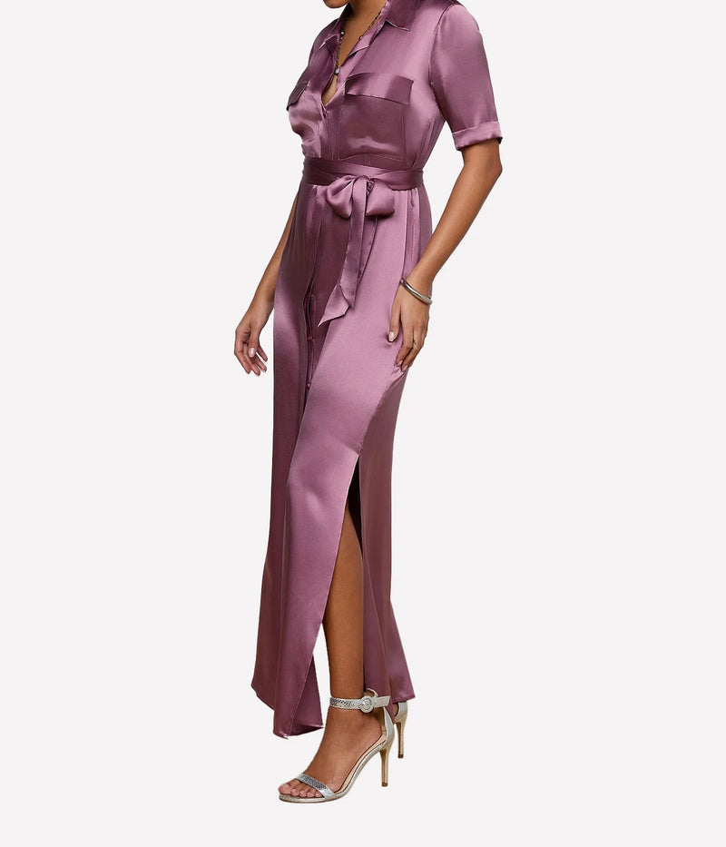 Klement Cargo Pocket Dress In Dusky Orchid