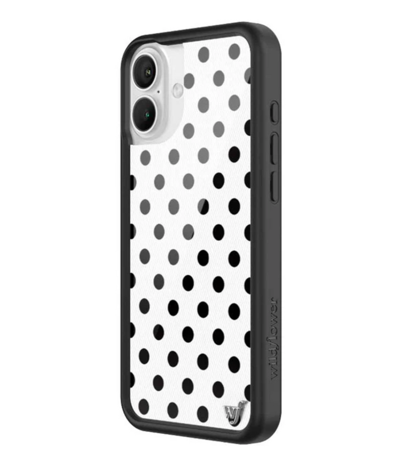 Polka Dot White and Black iPhone Case