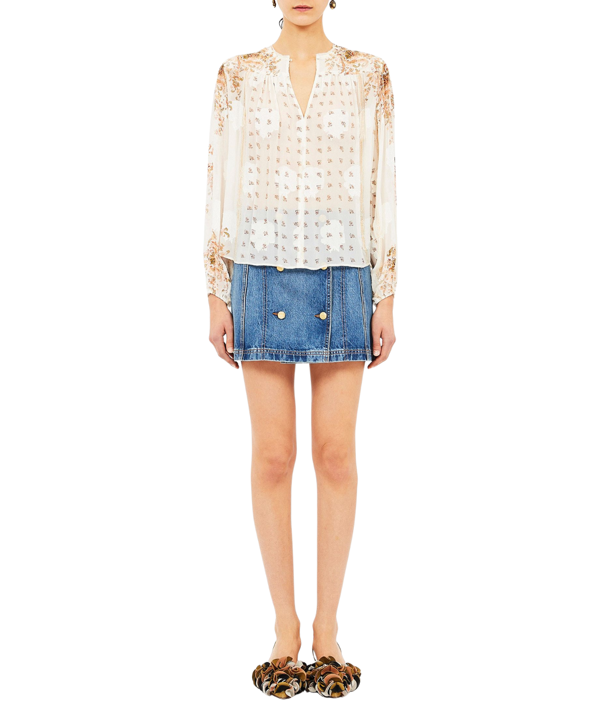 Aster Long Sleeve Blouse in Alabaster