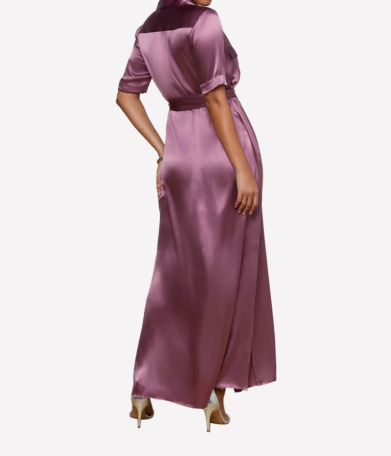Klement Cargo Pocket Dress In Dusky Orchid