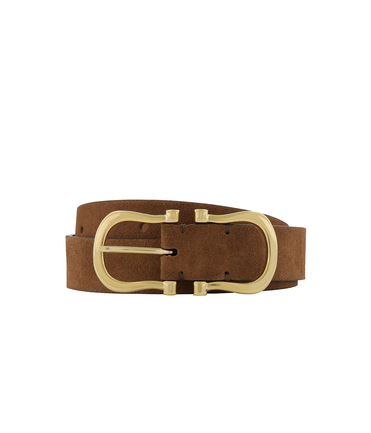 Baby Gold Nicky X Belt in Chocolate