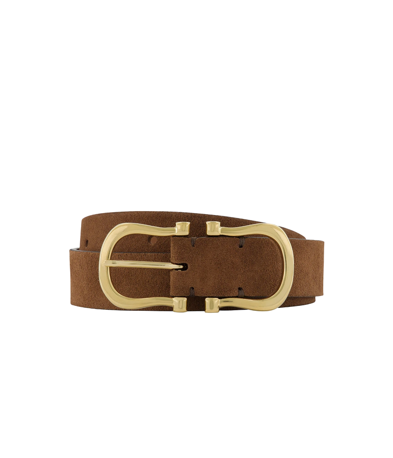 Baby Gold Nicky X Belt in Chocolate