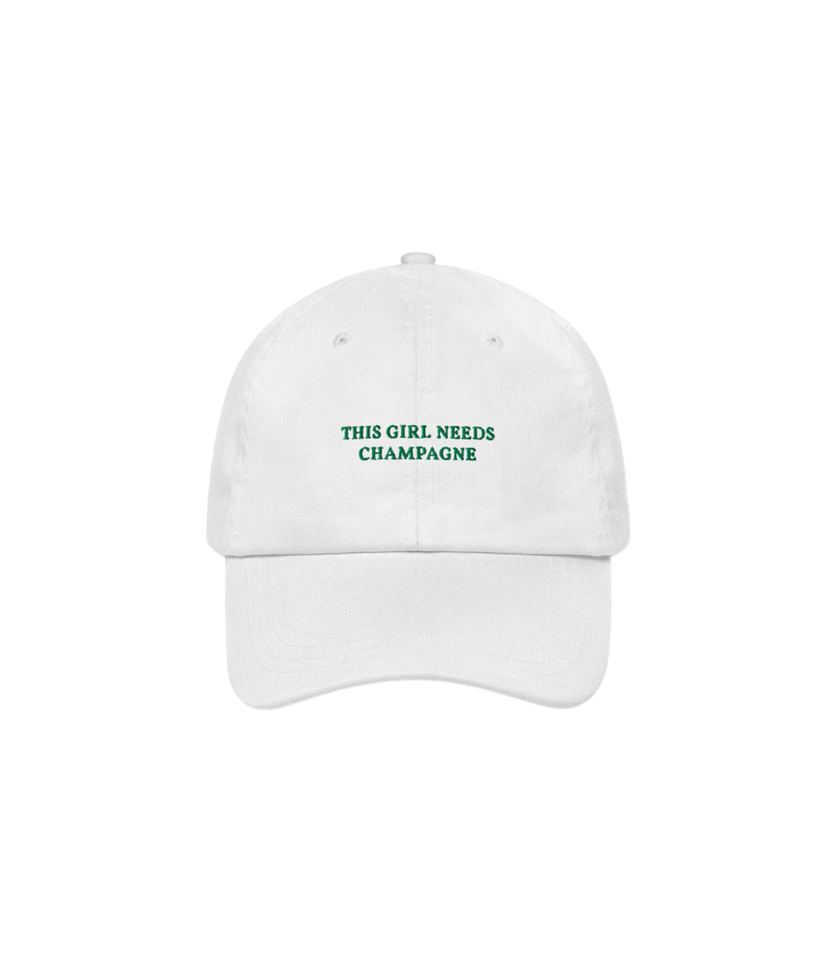 This Girl Needs Champagne Cap in White