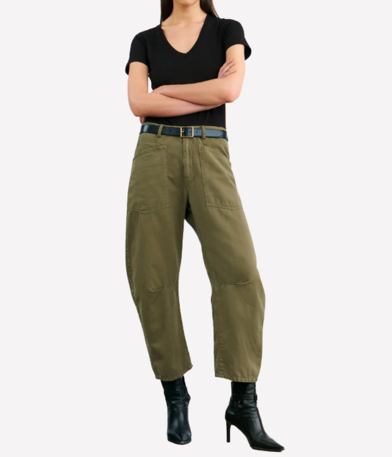 Shon Linen Pant in Olive Green