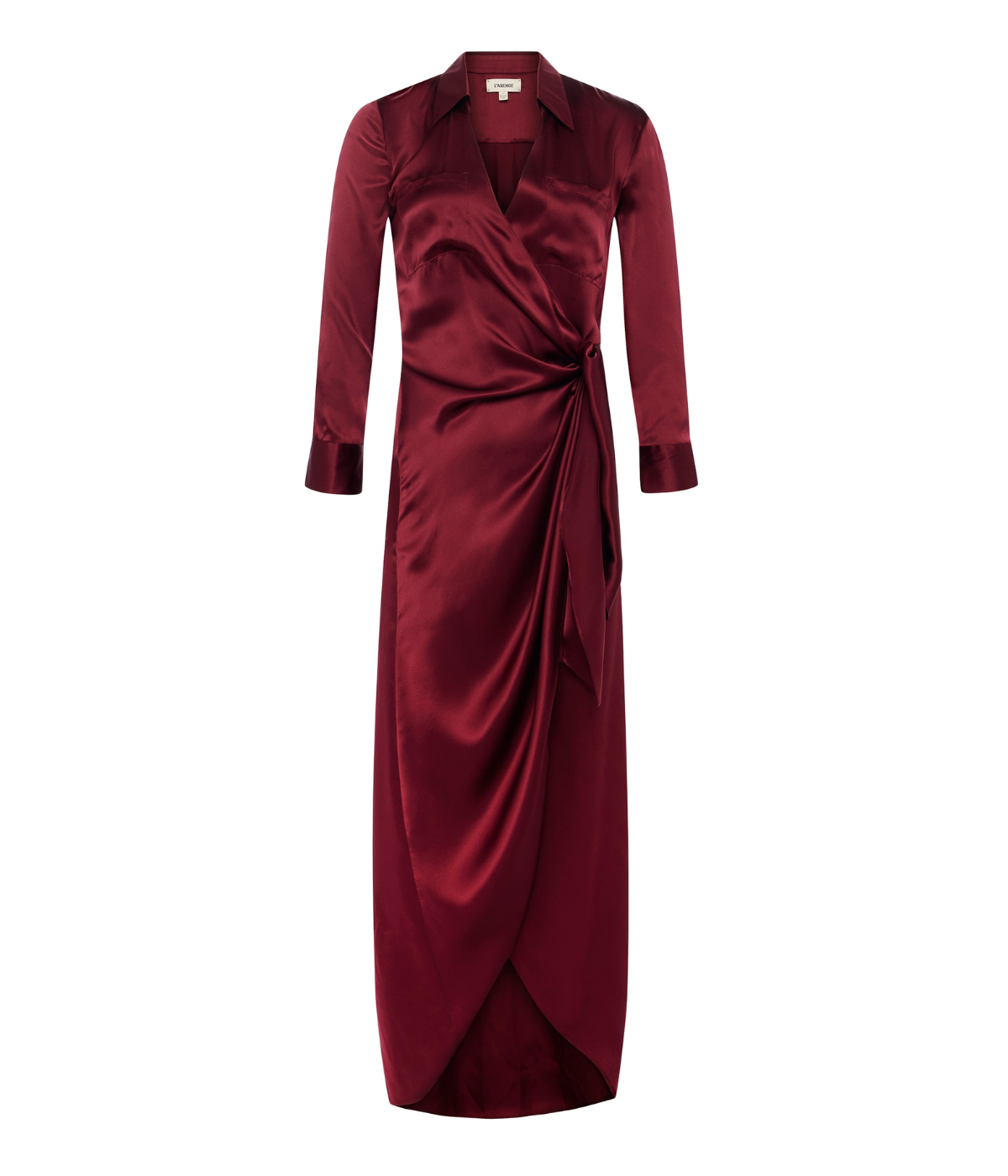 *FINAL SALE* Kadi Long Wrap Dress in Dark Wine