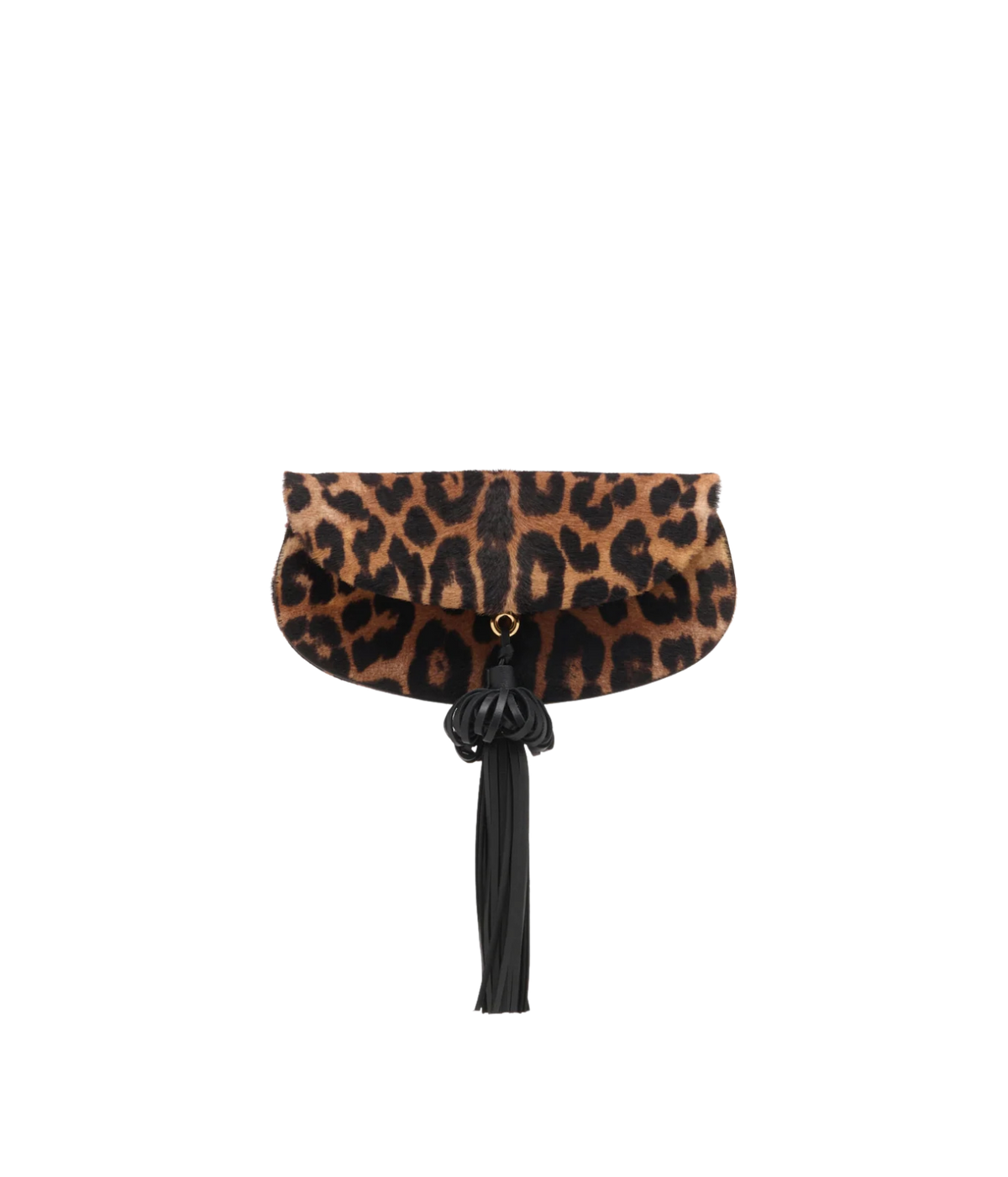 Paloma Flap Tassel Bag In Leopard - closed shot