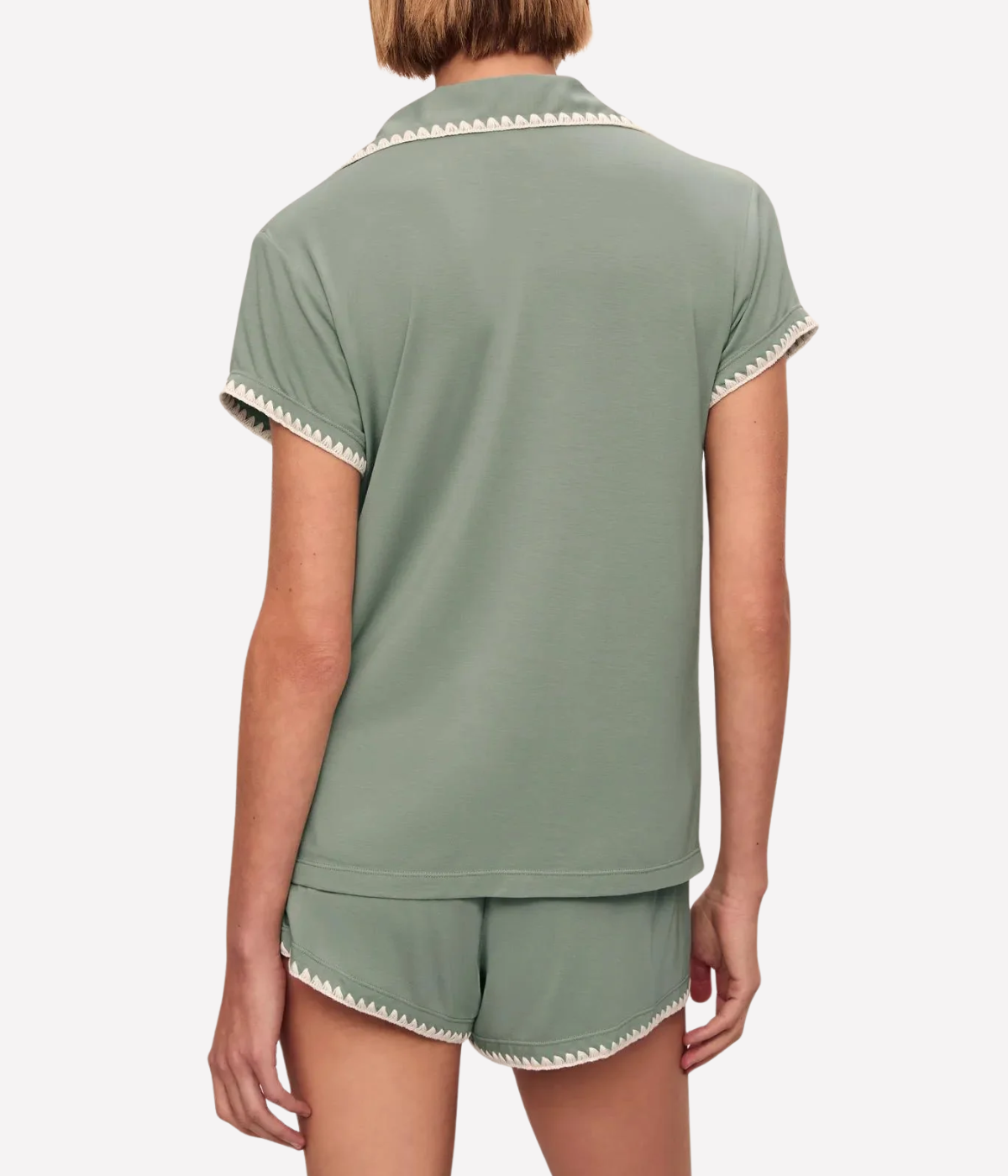 Frida Short Sleeve Set in Eucalptus Ivory