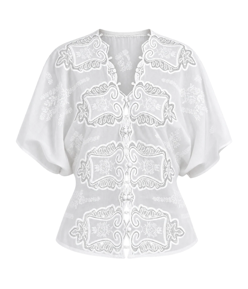 The Femme Shirt in White Vintage