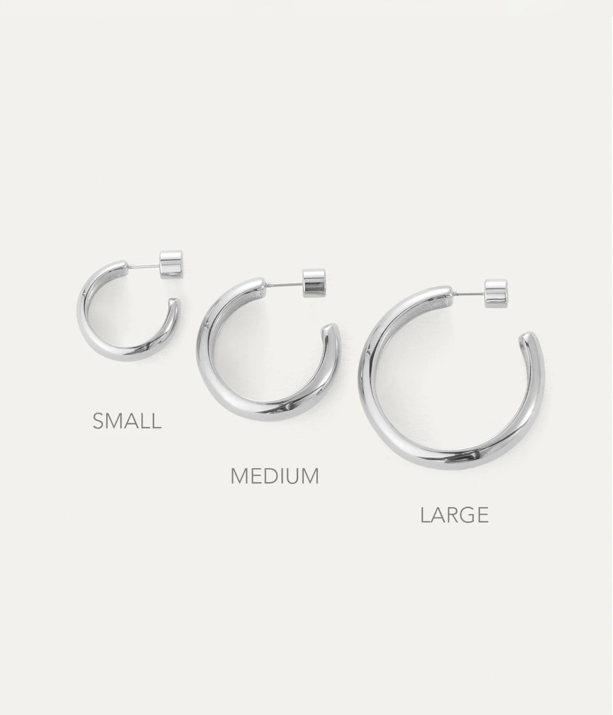 Medium Staple Hoops in SILVER